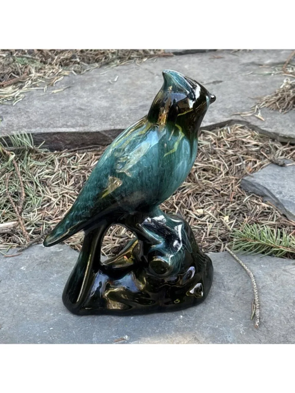 Vtg Blue Mountain Pottery Cardinal Bird Figurine MCM Drip Glazed Ceramic Canada - Picture 4 of 7